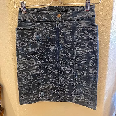 ACNE JEANS Animal Print Denim Skirt Size 34 • $40.50