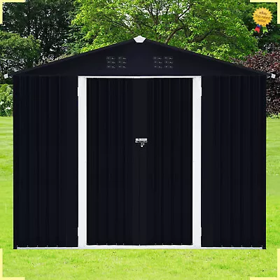 8x10 FT NEW Outdoor Storage Shed Metal Garden Tool Shed With Lockable Doors • $414.77