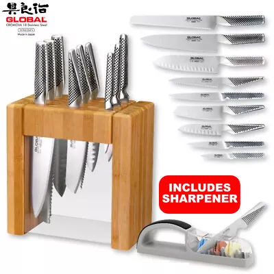 Global Ikasu X 10 Piece Knife Block Set 10pc & 3 Stage Minosharp • $674.80