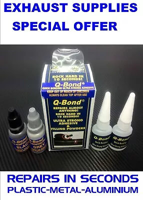 Q Bond Qb2 Genuine Ultra Strong Adhesive Filler Black & Grey Powder Kit Fast!!! • $23.56