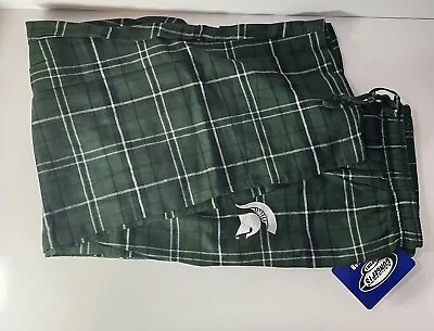 Michigan State Spartans Men’s 2XL 44-46 Cotton Plaid Pajama Pants NWT • $35