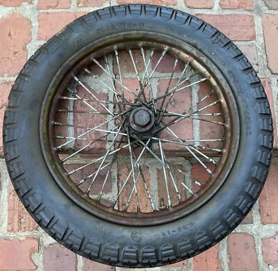 Vintage 1940s Harley Davidson Motorcycle Wheel 19in. Wheel • $295