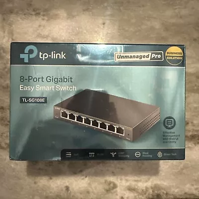 TP-LINK  8 Port Gigabit Ethernet Easy Smart Switch Network Desktop TL-SG108E New • $25