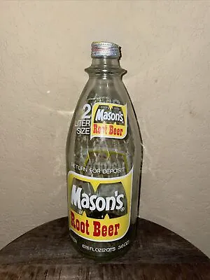 Rare Mason's Root Beer 2 Liter 67.6 Fl Oz Soda Bottle Chicago Illinois • $145