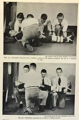 Vintage St John Ambulance Instructional Medical Photo Images Stretcher Spinal  • $48.54