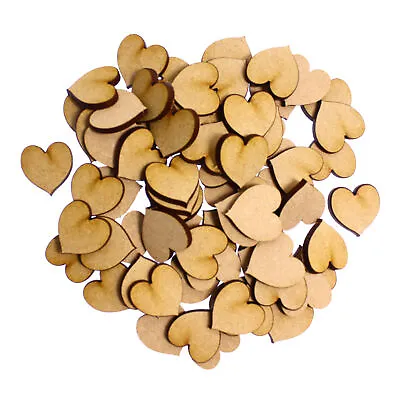 50 X 20mm Hearts - Wooden Laser Cut MDF Shapes Craft Blank Embellishments • £3.20