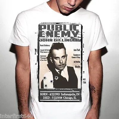 John Dillinger T-shirt Public Enemy Number One Most Wanted Hitman Sicario Tee • $19.99