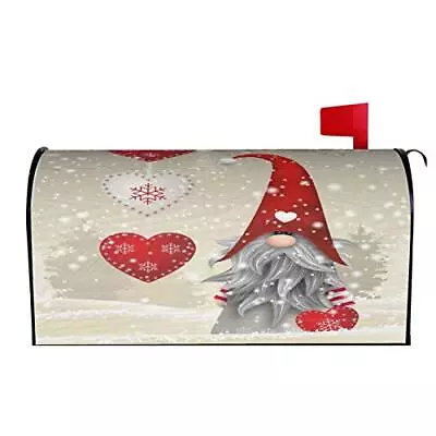 Lovely Sprite Christmas Gnome Standing Snowfall Mailbox Cover 21x18 In Black28 • $19.83