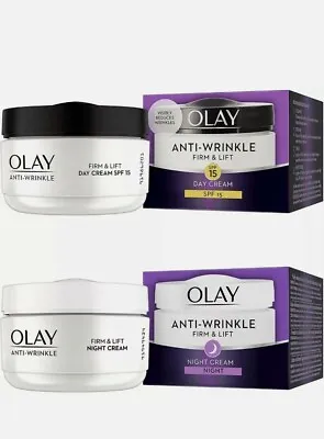 2 X OLAY Anti-Wrinkle Firm & Lift Day & Night Creams (2 X 50ml) • £17.50