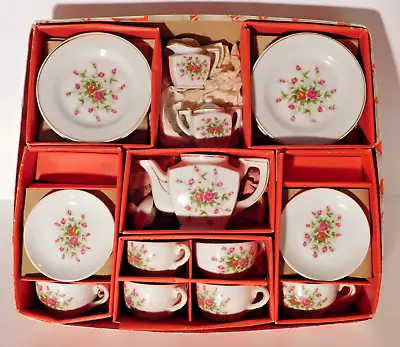 Vtg. Child's Floral Roses Rose Buds China Tea Set 23 Pieces Japan • $42.50