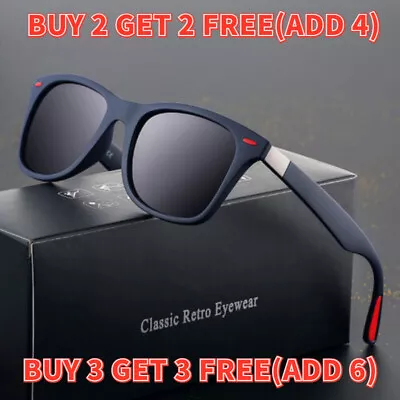 NEW Polarized UV400 Optical Sunglasses Driving Square Frame Sunglasses Men-Women • £4.64