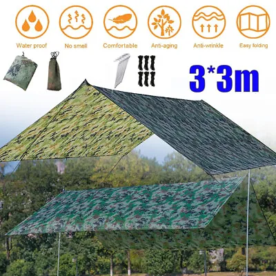 Camping Tarp Waterproof Tent Tarpaulin Anti-UV Awning Canopy Outdoor Shelter • £19.99