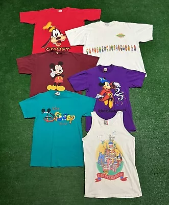 Lot Of 6 Vintage Disney T-Shirt Walt Disney World Epcot Mickey Mouse Goofy • $17.50