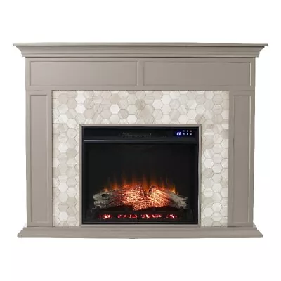 Torlington Marble Tiled Touch Screen Electric Fireplace • $533.56