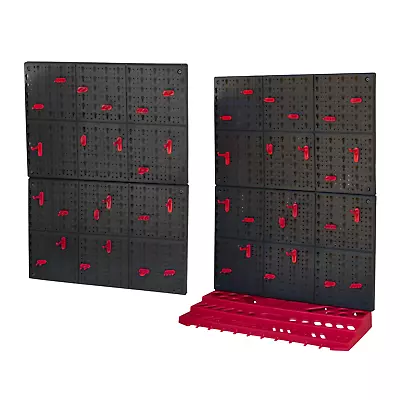 Wall Mounted Tool Storage Peg Board Set Organiser Shelves Rack Garage Kit Holder • £13.95