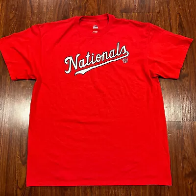 Majestic Men’s Washington Nationals Red Jersey Shirt Extra Large XL Baseball MLB • $11