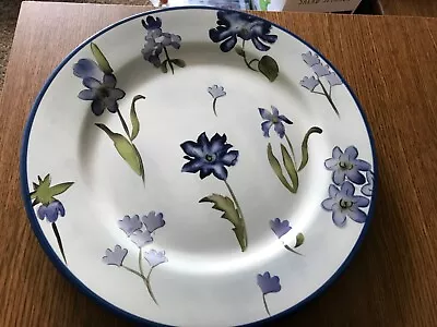 Flora By HD Design HDQFLO Blue Flowers Polka Dots Dinner Plate 11” Dia • $6.95