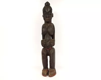 Figure African Fertility Wood Carved Woman Senoufo Ivory Coast Twentieth • $537.08