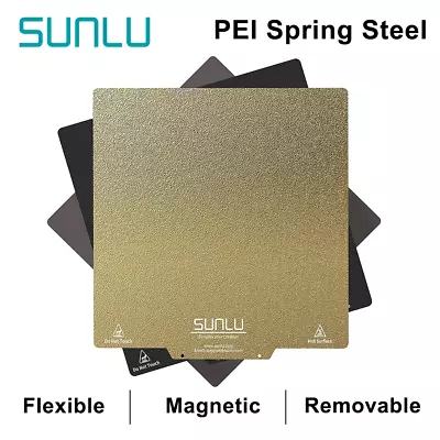 SUNLU 3D Printer PEI Spring Steel Plate Magnetic Build Plate Flexible 235x235mm • $20.99