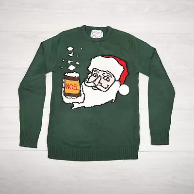 Santa Claus Christmas Jumper Mens XS Novelty Festive Ugly Sweater Noel Funny • £9.99