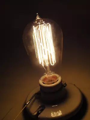 (5) Antique Edison Filament Light Bulbs Brightech 40W  Hand Crafted Vintage  • $30