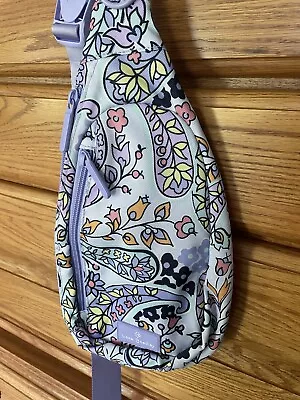 Vera Bradley Maddalena Paisley Sling Backpack Sling Bag Crossbody Purple Paisley • $29.99