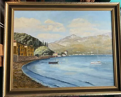 Oil Painting On Board - Lake Como By J.R. Laws (undated) 52x42cm • £40