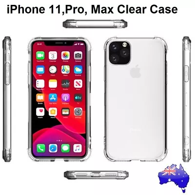 $2.30 • Buy IPhone 11 Pro MAX XS XR XS 8 8+ 7 6S 5S SE Plus Soft Clear Case Shockproof HQ