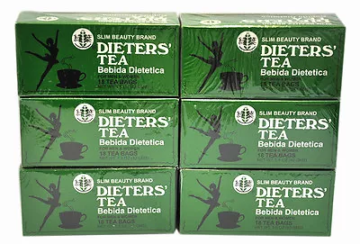 6 BOXES OF Dieters' Tea Bebida Dietetica Slim Beauty Brand Dieters 108 Tea Bags • £28.70