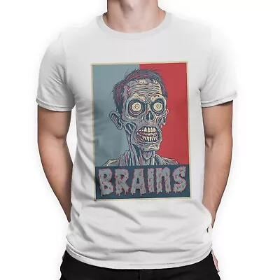 Zombie T-Shirt Funny Comic Cartoon Halloween Brains Joke Gift Tee Top T Shirt • £7.99