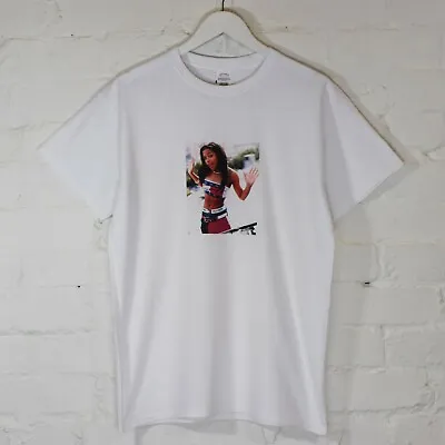 Actual Fact Aaliyah Wearing Tube Top Fashion Model T-shirt Hip Hop White Tee  • £20