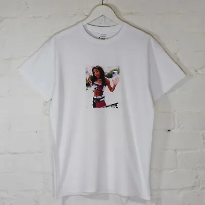 Actual Fact Aaliyah Wearing Tube Top Fashion Model T-shirt Hip Hop White Tee • $61.57