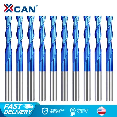 10Pcs 1/8'' Shank 2 Flute Carbide Square End Mill Milling Machine CNC Router Bit • $14.34