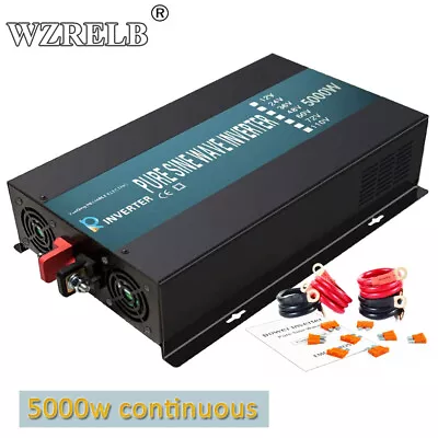 5000 Watt Power Pure Sine Wave Inverter DC 12v 24v 36v 48V To 110V 120V AC Truck • $532