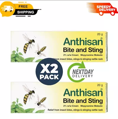 2 Pack Anthisan Bite & Sting Cream Relief From Insect Bites • £8.69