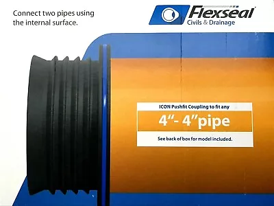 £19.99 • Buy FLEXSEAL Icon IC100P Coupling For 4  Inch / 100 - 110mm Plastic Iron & Clay Pipe