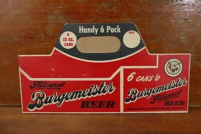 Vintage NOS Burgemeister Pilsner Beer Handy 12oz Can Six Pack Carrier Warsaw IL • $24.95