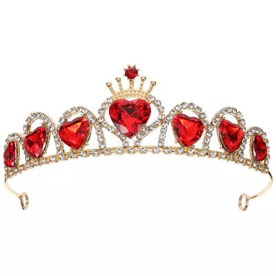 Red Rhinestone Queen Crown For Wedding Prom Favors-JM • £9.18