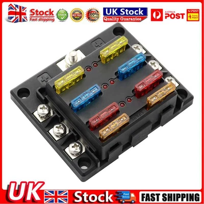 £10.29 • Buy 6-Way Blade Fuse Box Fuse Block Holder With Fuses For 12V 24V Car Marine H1