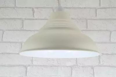 Vintage Retro Metal Lamp Shade Ceiling Pendant Light Lampshade Cream • £19.98