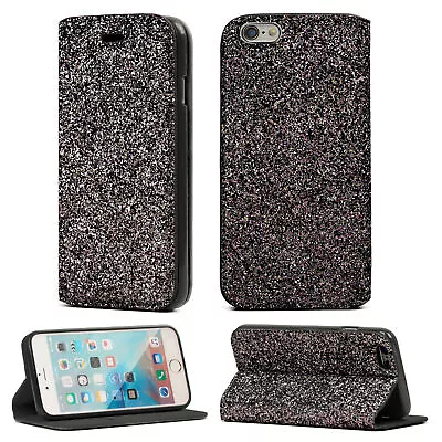 Samsung Galaxy S8 Bling Glitter Shiny Flip Book Cover Stand Wallet Case • £5.95