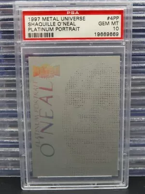 1997-98 Metal Universe Shaquille O'Neal Platinum Portrait SSP #4PP PSA 10 POP 6 • $6999.99