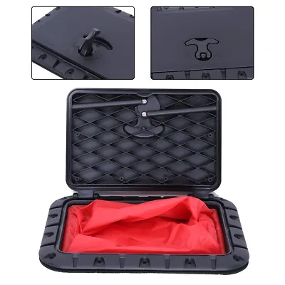 Black Marine Square Hatch With Lock And Waterproof Red Bag For Boat Kayak Canoe • £62.87
