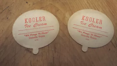 2 Vintage Paper Kooler Ice Cream Lids  We Freeze To Please  Clarksville VA • $8