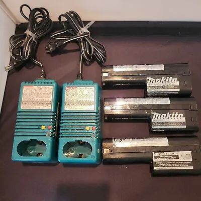 Makita Three  1210 Batteries & Two DC1290 Chargers - WORKING  • $38