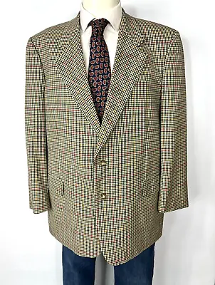 Daks Blazer Jacket Multicolor Check 2 Button Wool Partial Lined Men's 44L  • $46.99