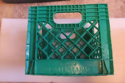 Hunter Dairies Vintage Hard Plastic Milk Crate High Pt. N.c. Dark Green • $16.95