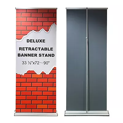 33 ½ W X 72~90 H Deluxe Retractable Banner Stand With Widened Base（Stand Only） • $89.99