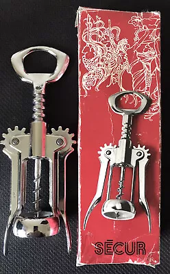 £2.99 • Buy Cork Screw Wine Bottle Opener With Lever Arms For Easy Use - Chrome Zinc Alloy