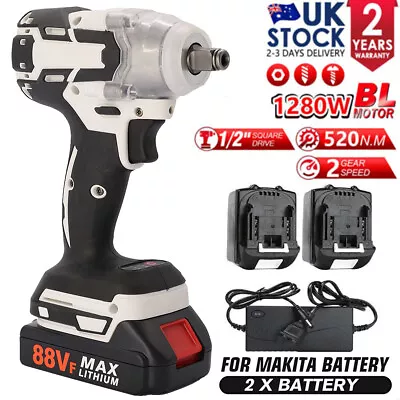 For Makita DTW190Z 21V 580Nm Electric Cordless 1/2  Impact Wrench W/2 Battery • £32.99